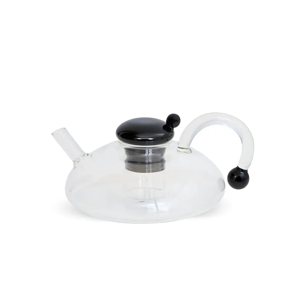 Flat Glass Teapot with Strainer