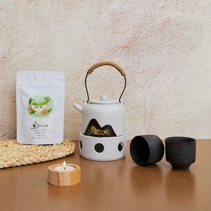 High Mountain Teapot with Ceramic Candle Heater