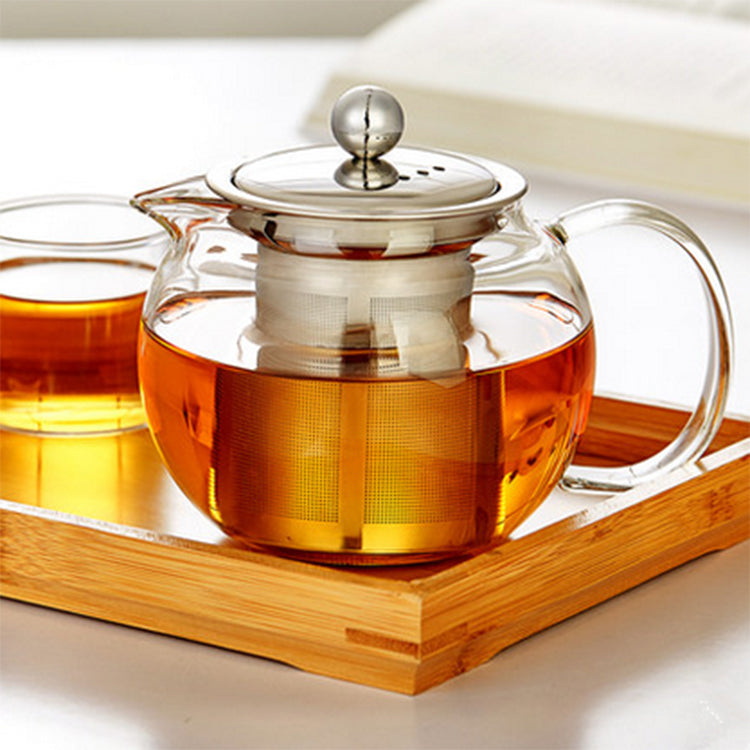 Modern Metal Infuser Glass Teapot - Teapot - accessory, Catch, Glass, Kogan, spo-default, spo-disabled, Teapot - Tea Life™