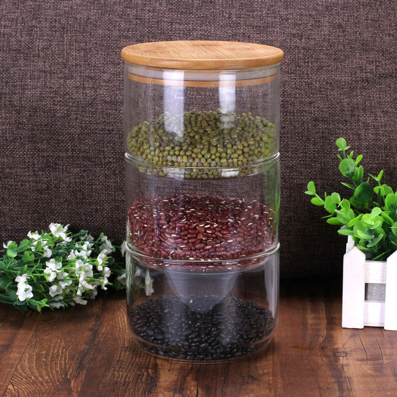 Woody Handblown Stackable Storage Jar - Jar - accessory, Catch, Glass, Jar, Kogan, spo-default, spo-disabled - Tea Life™