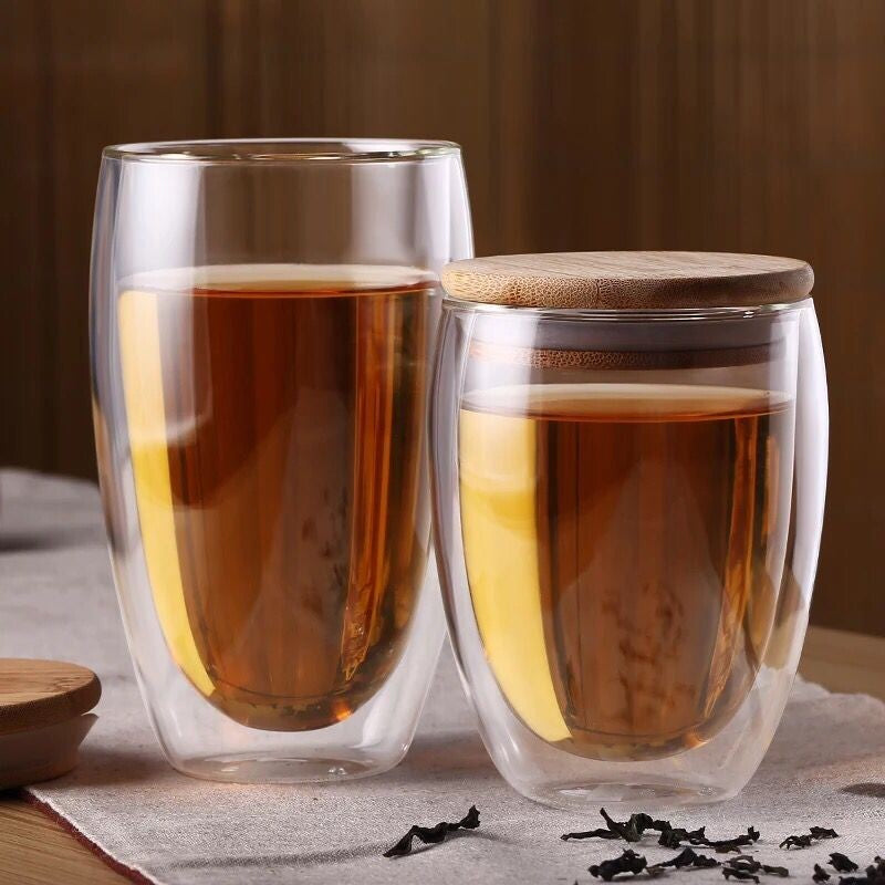 Woody Handmade Dual Glass Cup with Bamboo Lid - Cup - accessory, Catch, Cup, Glass, Kogan, spo-default, spo-disabled - Tea Life™